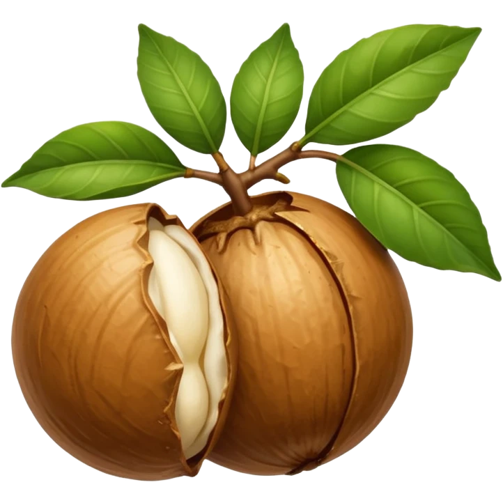 macadamia nut with leaves emoji