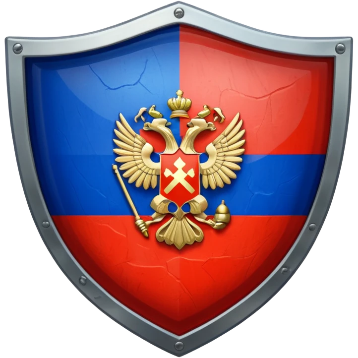 щит на котором изображен российский флаг emoji