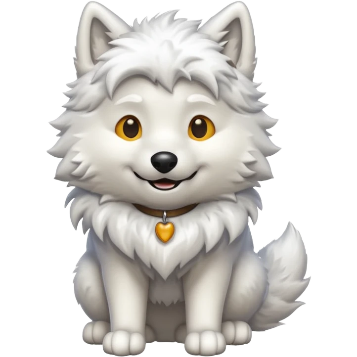 snow Wolf smile, full body emoji