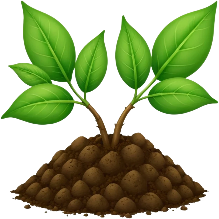 Two leaves shoot with soil ball emoji