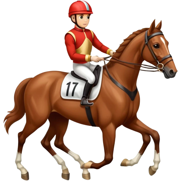 racing horse with driver emoji
