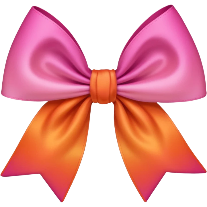 Pink and orange bow the colour is ombré not blocked  emoji