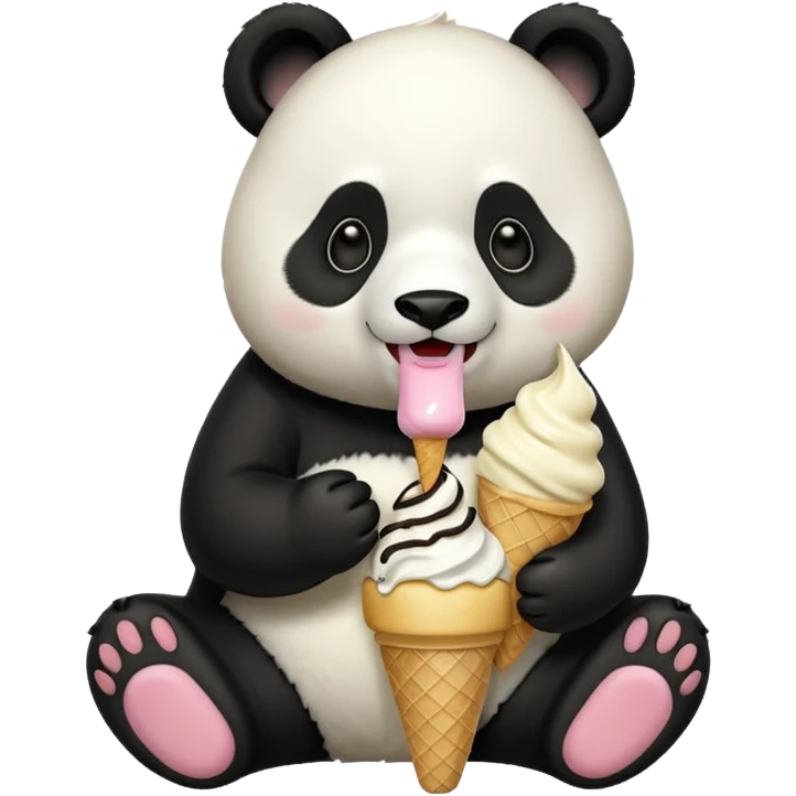 Panda eating ice cream emoji