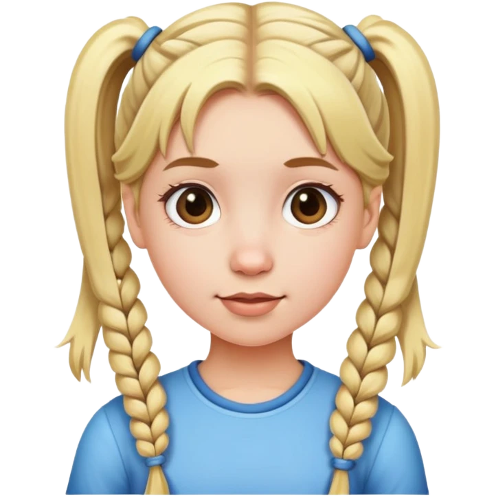 blonde girl with pigtails emoji