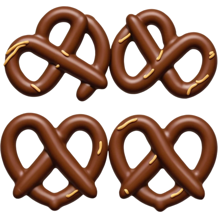  chocolate dipped pretzels with dark chocolate drizzle  emoji