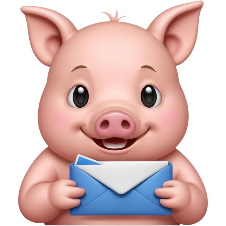 Pig gets mail emoji