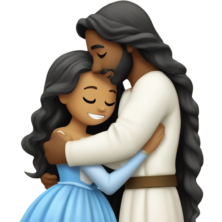 Cinderella hugging Jesus emoji