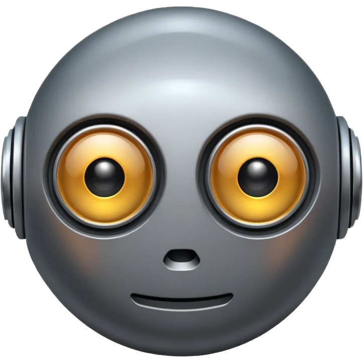 round  robot,one-eye, half body. emoji