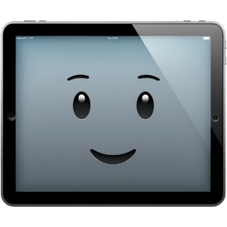 modern new iPad, minimal, flat, in the style of the Apple phone emoji emoji