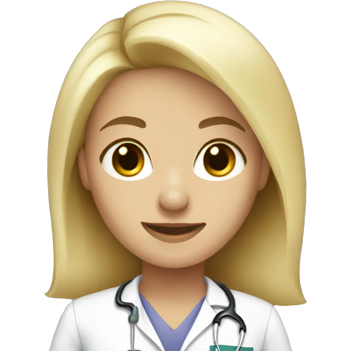 white, blonde, pediatric medical assistant emoji