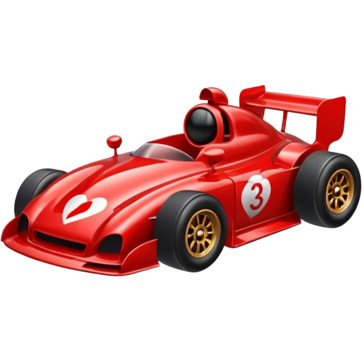 heart driving in a race car emoji