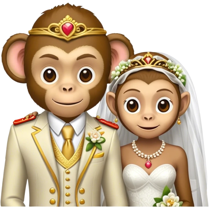 Monkey getting married  emoji