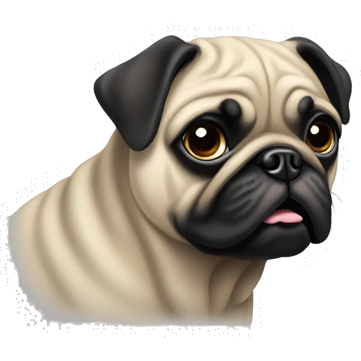 Black brindle pug  emoji