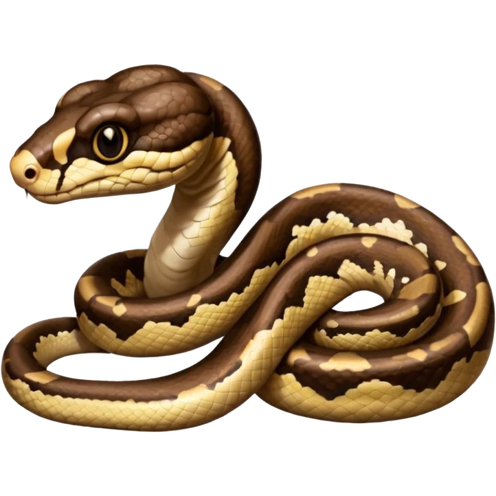 A photo-realistic digital illustration of a Ball Python, chest upward ...