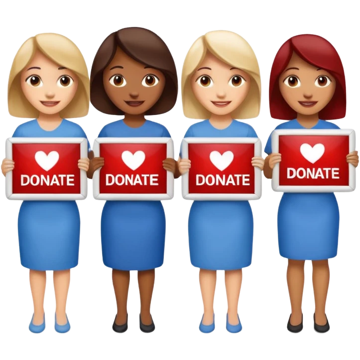 Four women promoting blood donation emoji