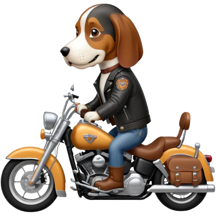bassett hound on harley davidson emoji
