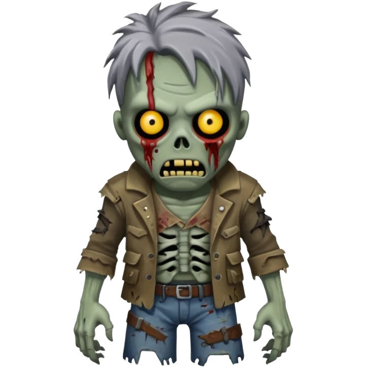 armoured zombie with hair emoji