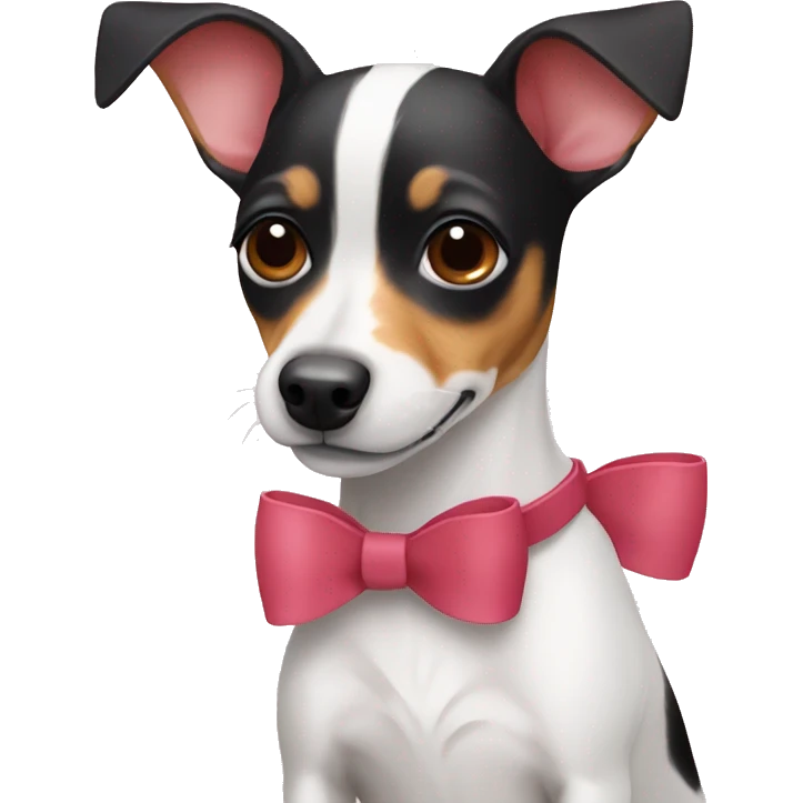 Rat terrier with bows emoji