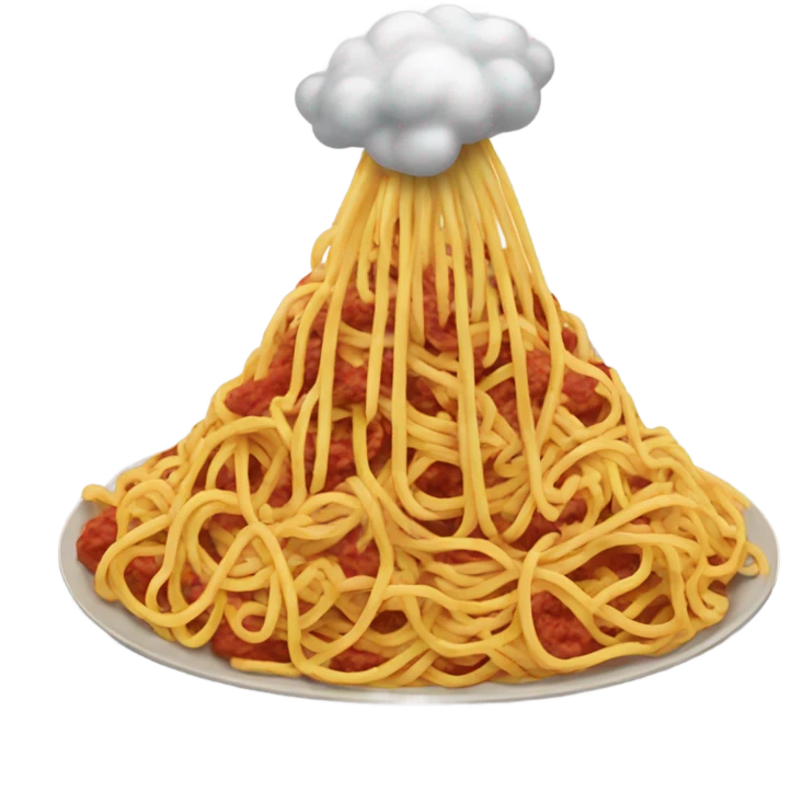 A spaghetti volcano  emoji