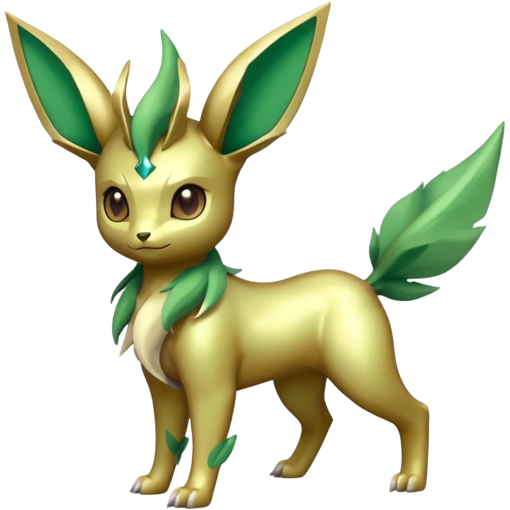 Steel-type Fakémon-Leafeon full body emoji