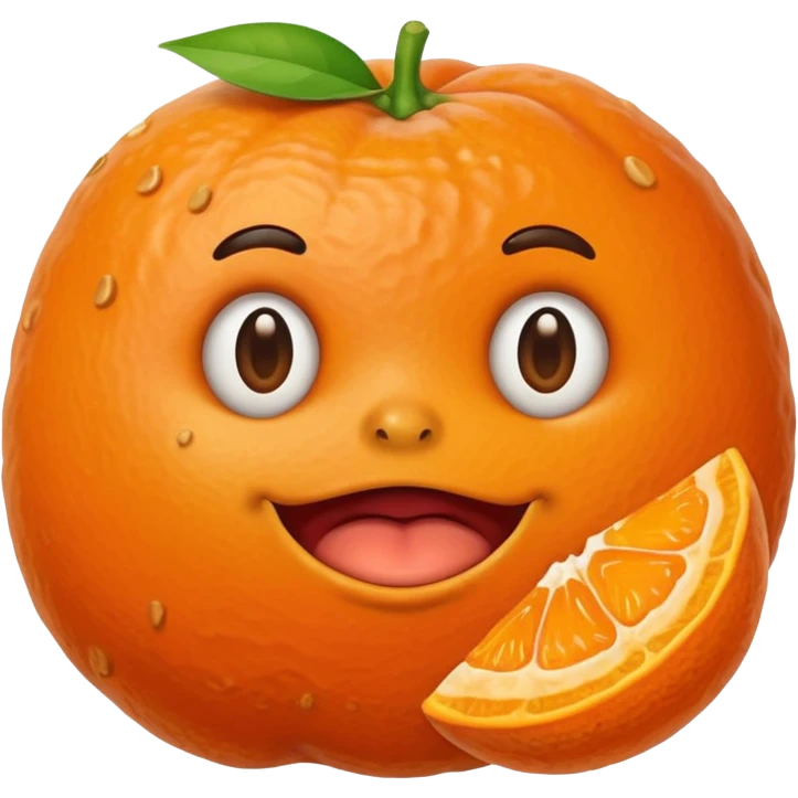 caca qui mange une clémentine emoji