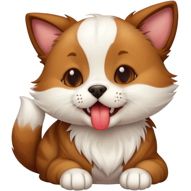 dog licking a cat  emoji