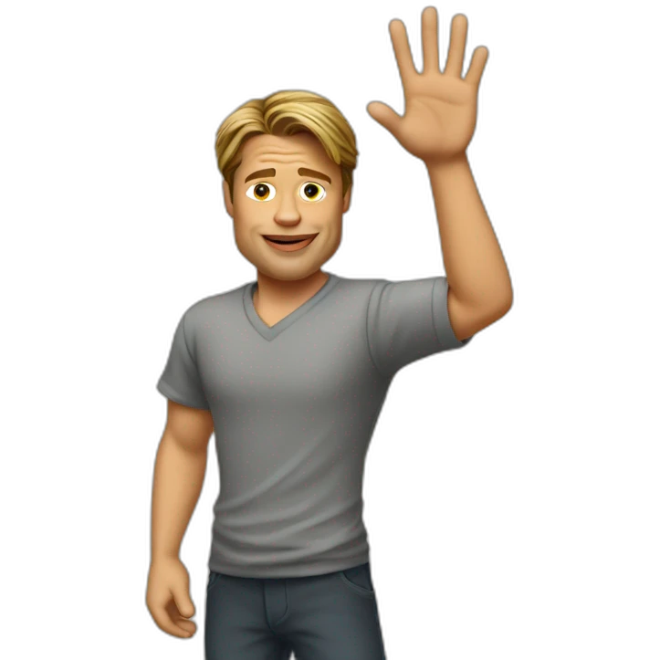 Brad pitt waving emoji