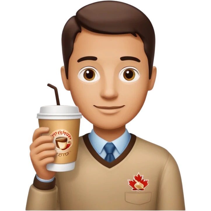 canadian holding tim hortons coffee cup emoji