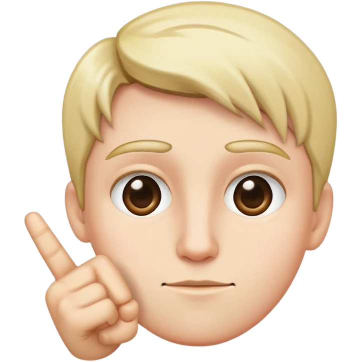 straight face pointed finger emoji