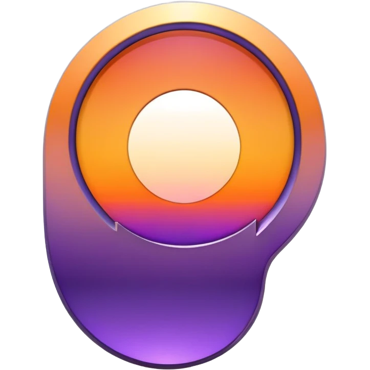 semicolon with a sunset inside, clear visually appealing emoji style emoji