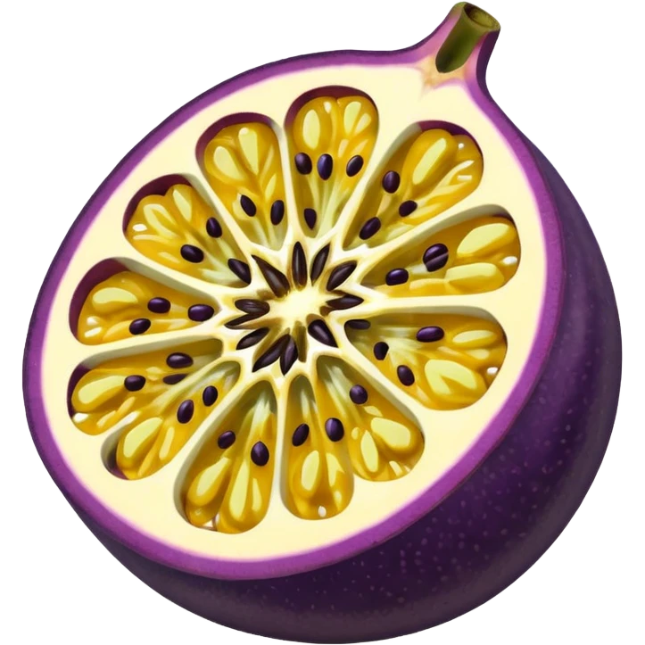 passion fruit sliced juicy emoji