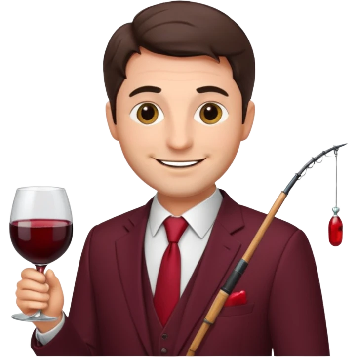 A male Italian accountant who loves red wine fishing movies emoji