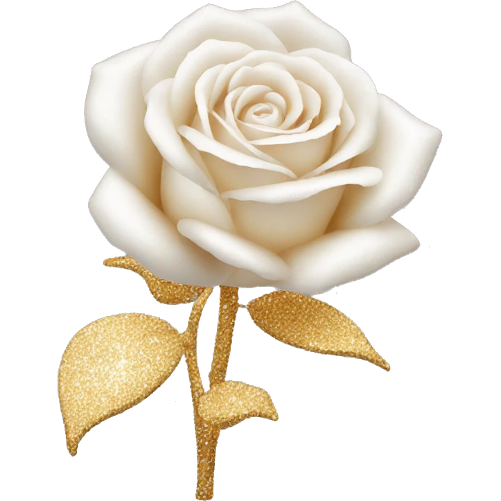 glitter rose white emoji