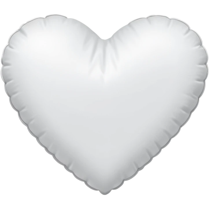 White heart shaped satin pillow emoji