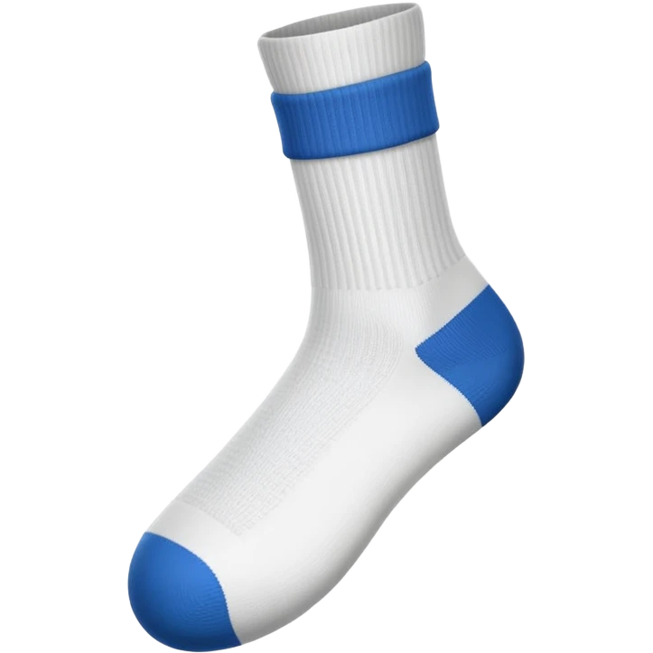 a single football sock, pure white, no other colors, simple emoji style emoji