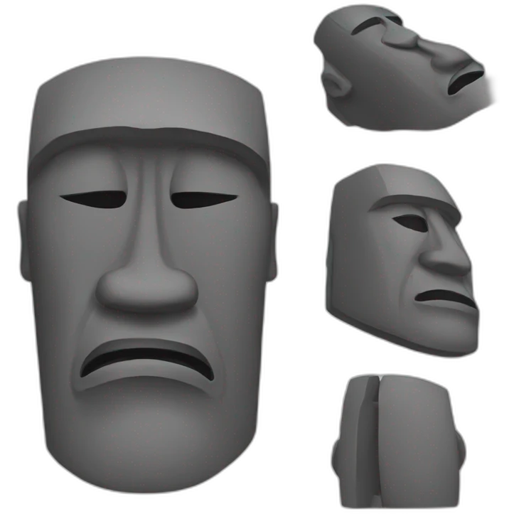 Moai crying emoji