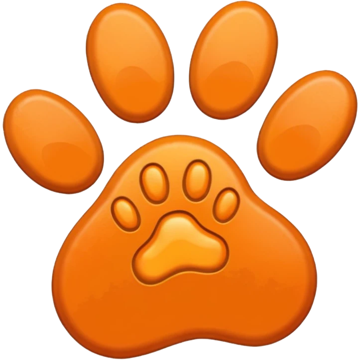 a pastel orange pawprint emoji