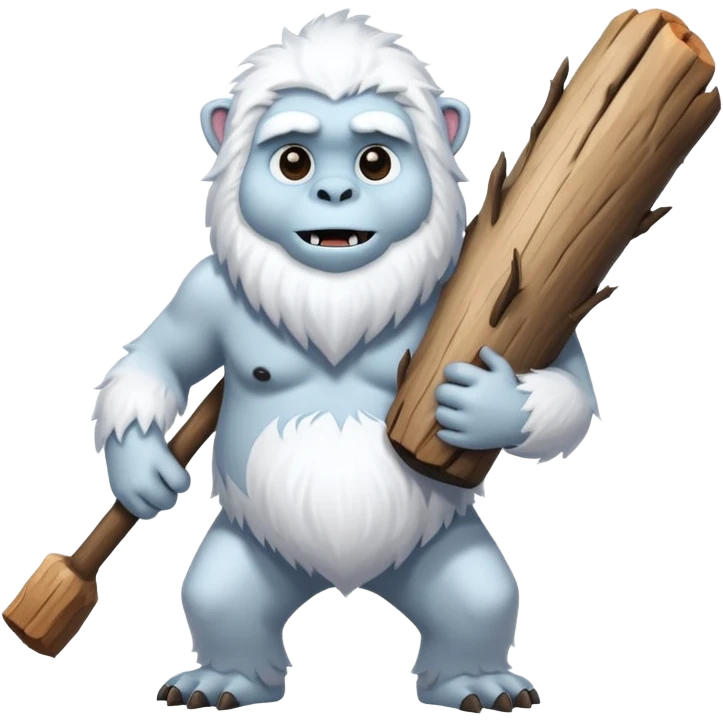 yeti, carrying a big wood emoji