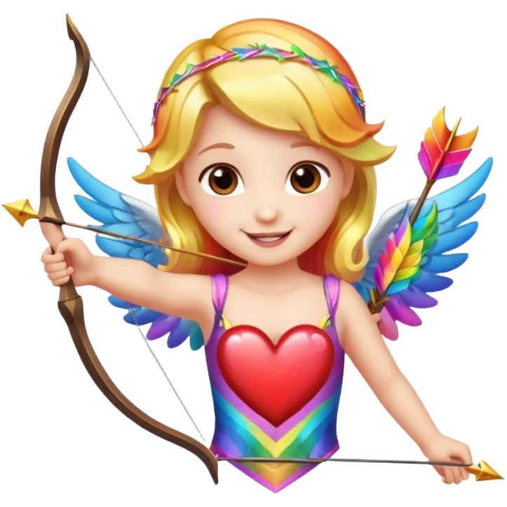 heart cupid sparkle rainbow emoji