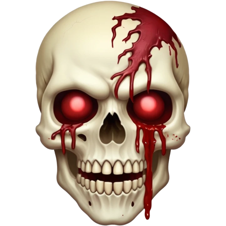 A Hideous mutated monster covered in rotton flesh and bloodin the style of your bleeding skull art, full body. Final boss character, full body emoji