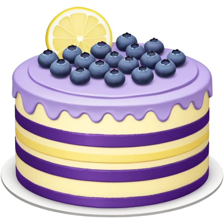 lemon and blueberry buttercream cake emoji