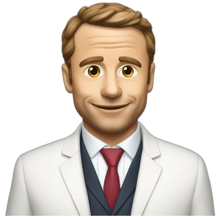 Macron mange un macaron emoji