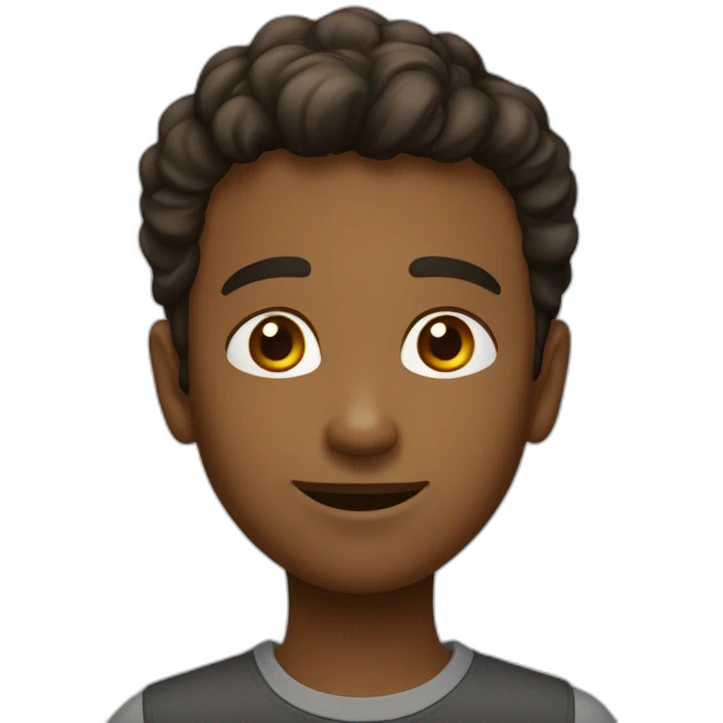 Garçon brun demande emoji