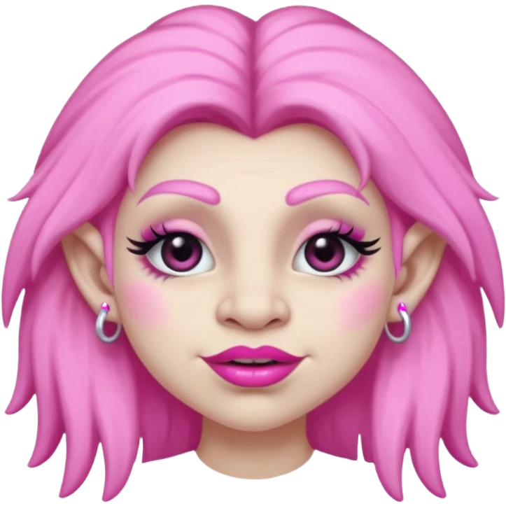 🧌 this but with pink lipstick and pink nails and eyelashes emoji