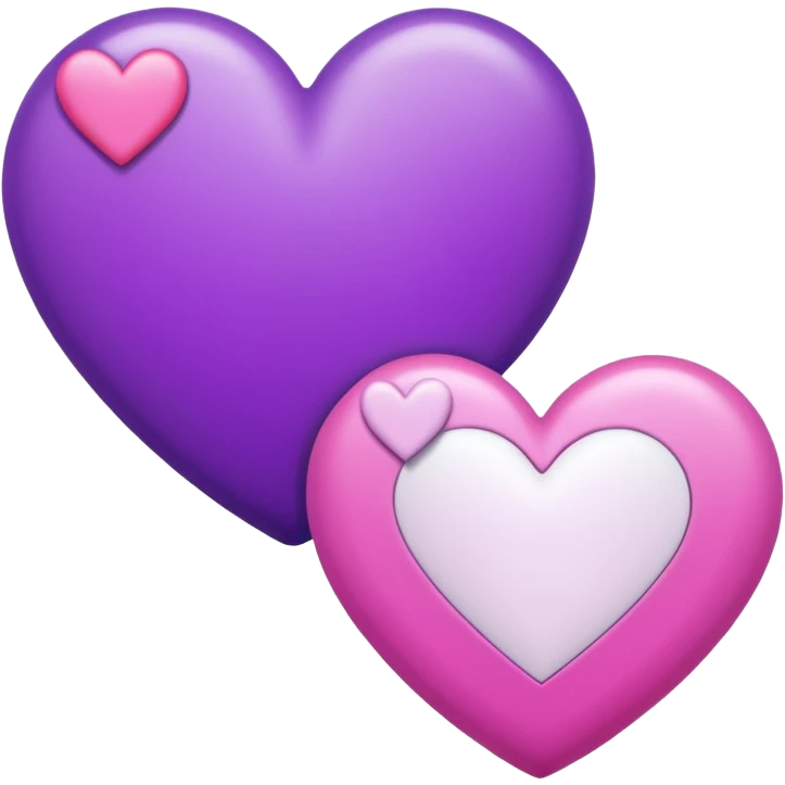 Purple pink and white hearts   emoji