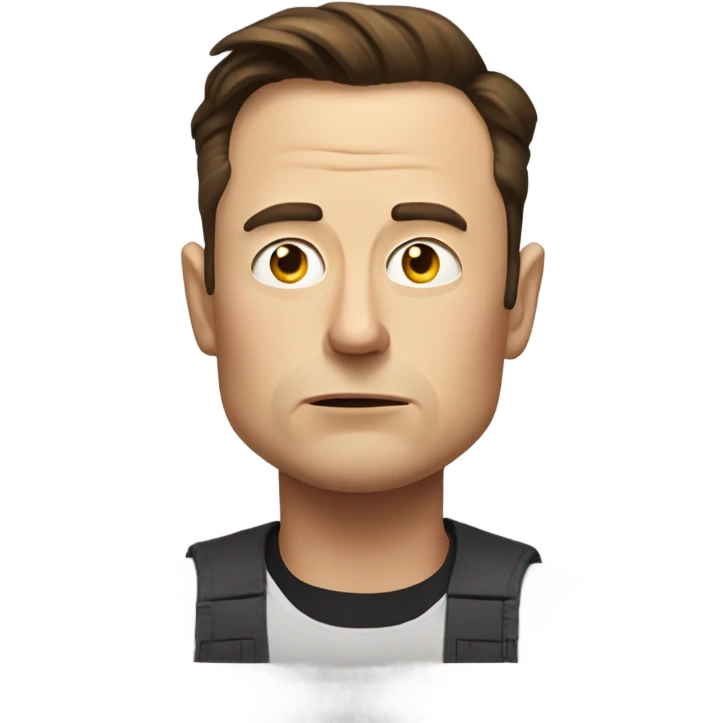 man like elon musk with unamused face emoji
