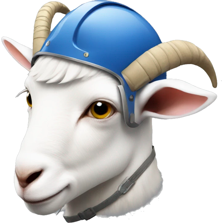 Goat wearing a helmet emoji