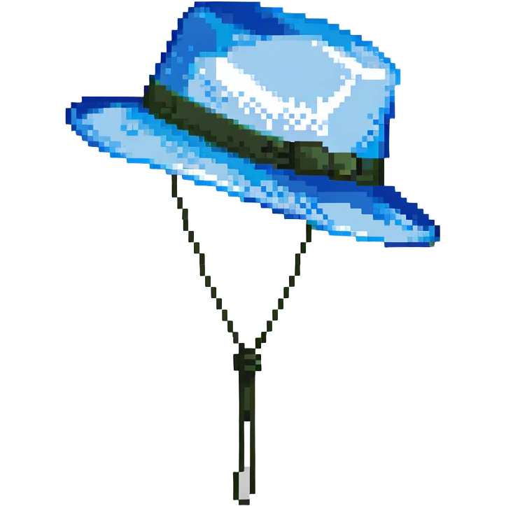 Синяя панамка со шнурком, no background emoji