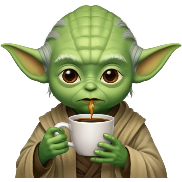 yoda drinking coffee emoji