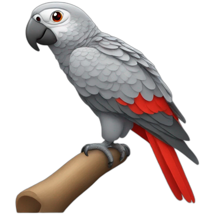grey parrot with red tail emoji